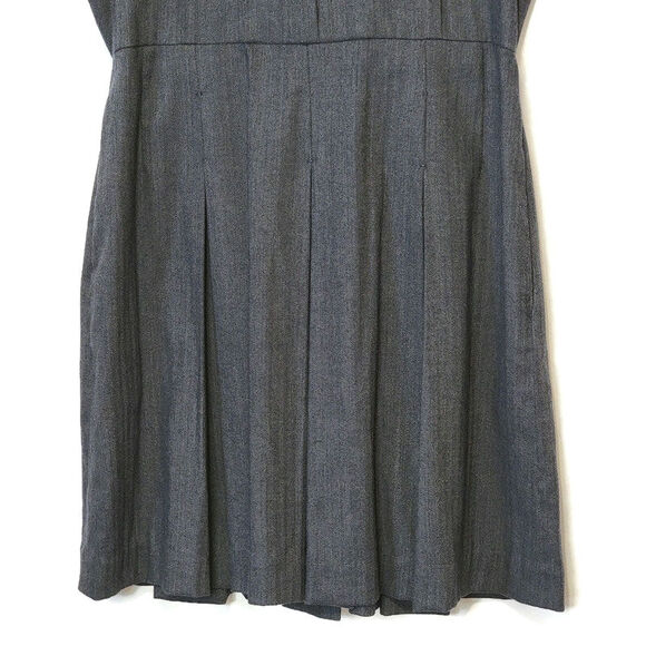 Alice + Olivia Dress Scoop Neck Sleeveless Pleated Wool Midi Classic Gray Size M - Picture 6 of 16